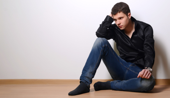 Man in a black shirt