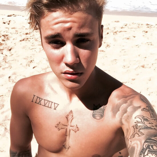 Justin Bieber on the beach - Instagram