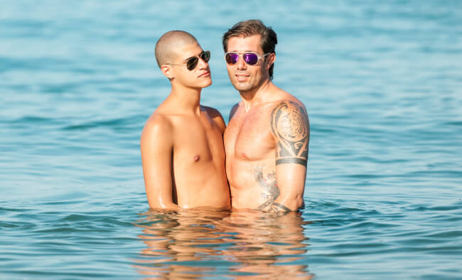 Gay Couple in the water