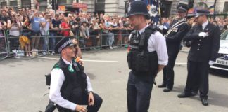 London Police officer proposing