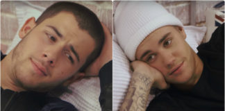 Nick Jonas and Justin Bieber share a bed