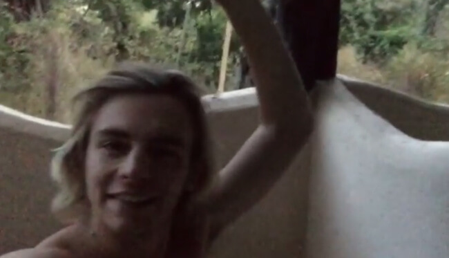 Ross Lynch showering in Kenya