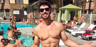 Steve Grand at a pool party
