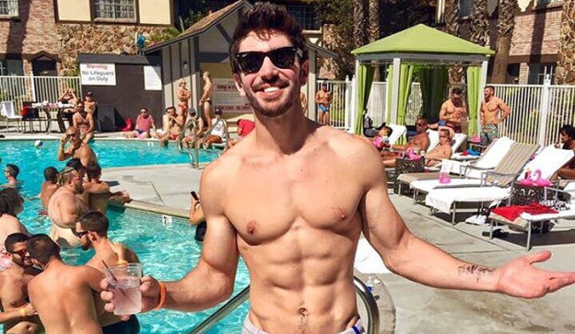 Steve Grand at a pool party