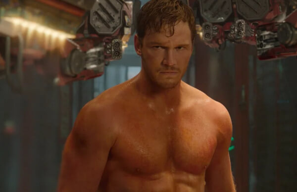 Chris Pratt as Star Lord on Guardians of the galaxy