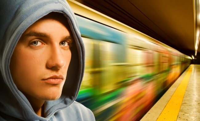 Man near a subway - tube