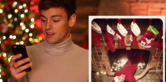 Tom Daley video of reacting to old Christmas photos
