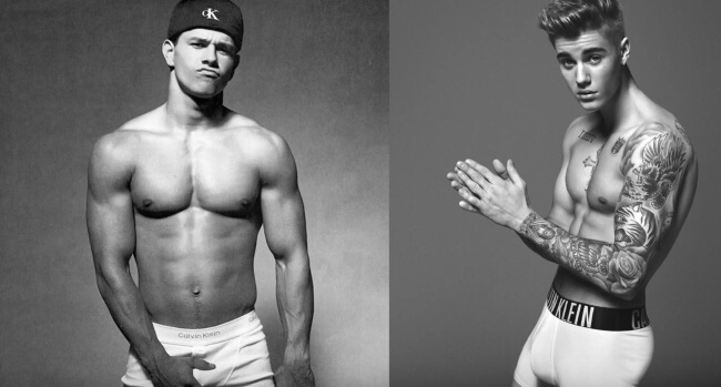Justin Bieber and Mark Wahlberg