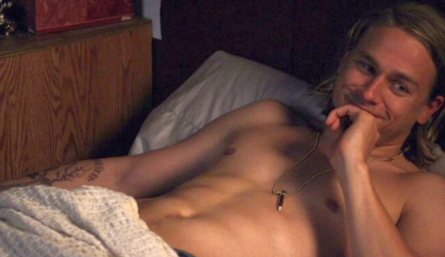 Charlie Hunnam shirtless in sons of anarchy