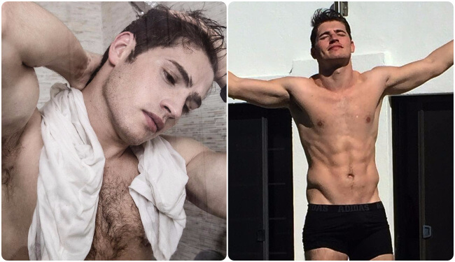 Gregg Sulkin hairy chest and shaved