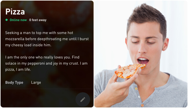 Grindr Pizza profile