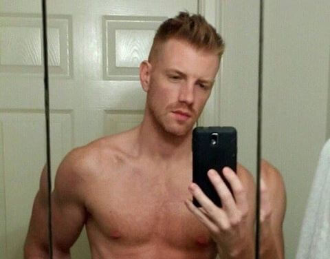 Daniel Newman shirtless bathroom selfie. 