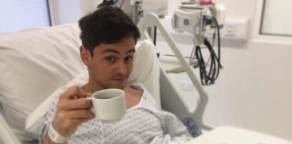 Tom Daley in the hospital