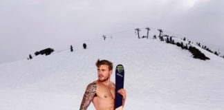 Gus Kenworthy in the snow
