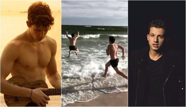 Shawn Mendes And Charlie Puth Have Shirtless Fun On The Beach Video Gaybuzzer 9062