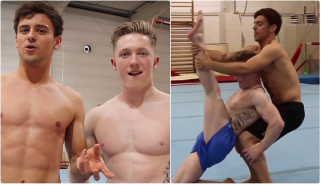 Tom Daley And Nile Wilson Try Some Cheeky Yoga Poses Video GayBuzzer.