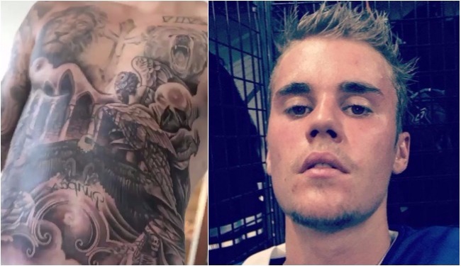 Justin Bieber new tattoo collage