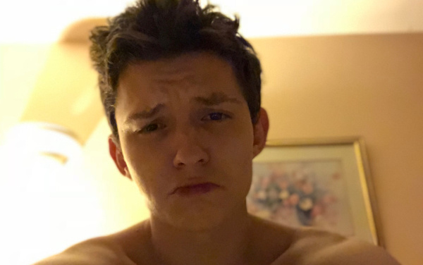 Tom Holland in bed can't sleep