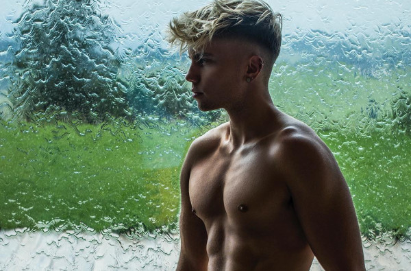 Adam Jakubowski shirtless rain