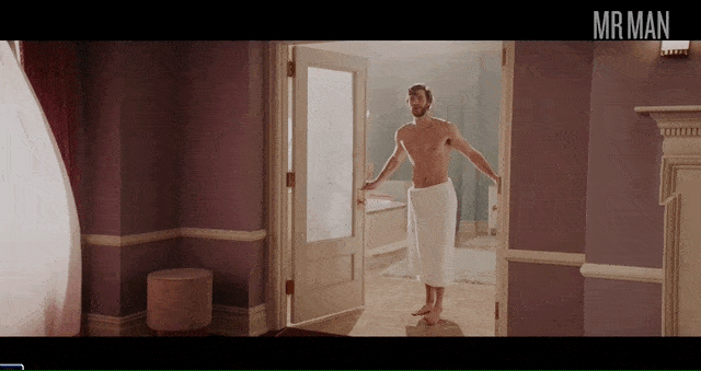 Liam Hemsworth shirtless towel gif